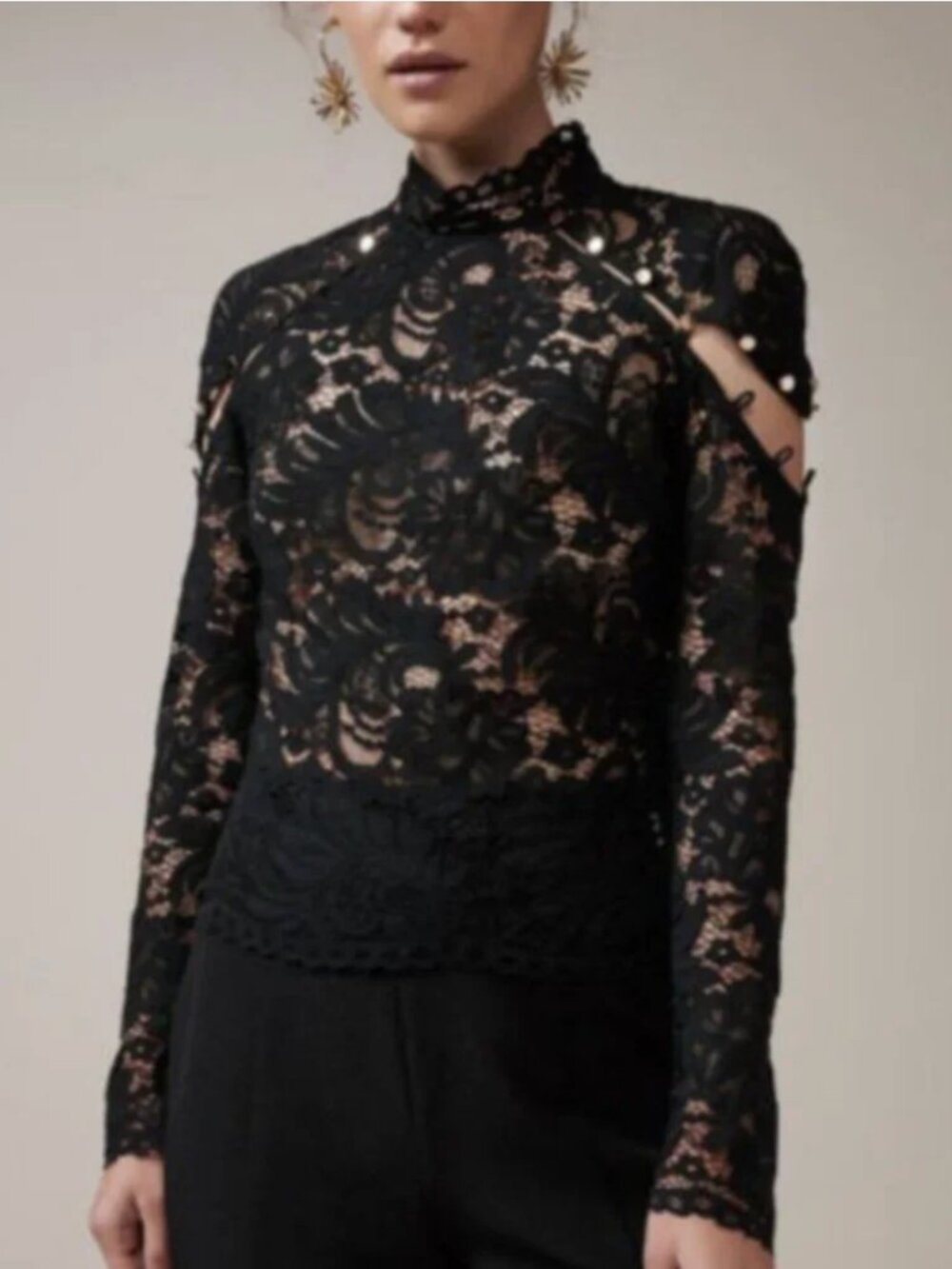 NWT Keepsake Trend Star Crossed Long Sleeve Lace Top S
